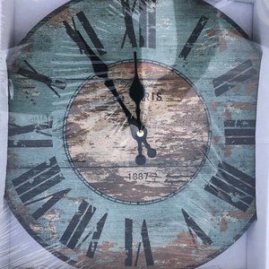 Wall Clock11”x11”  Farmhouse Chic Shabby Distresse